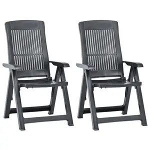 Berkfield Garden Reclining Chairs 2 pcs Plastic Anthracite