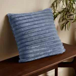 Catherine Lansfield Cosy Ribbed Faux Fur Soft Touch 45x45cm Cushion Lansfield Blue