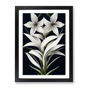 XV1022-3943X Shining Flowers - Single Picture Frame Print Black Framed / 34cm H x 25cm W x 2cm D