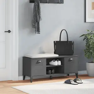 Berkfield Shoe Bench VIKEN Anthracite Grey 106x35x45 cm Engineered Wood