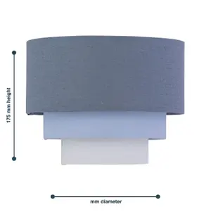 First Choice Lighting Gabi Blue Ombre Linen 22cm Table Lamp Shade