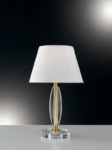 Luminosa EPOQUE Table Lamp with Round Tapered Shade Gold, Crystal 20x43cm