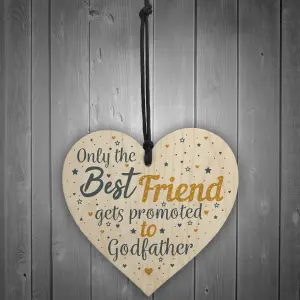 Red Ocean Red Ocean Godfather Friendship Best Friend Gift Christening Handmade Wooden Hanging Heart Gift Chic Plaque Sign