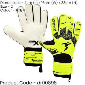 Size 2 Professional JUNIOR Goal Keeping Gloves Flat Cut FLUO YELLOW Keeper Glove