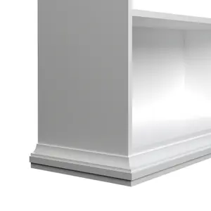 Paris 2 Shelves Low Bookcase in White