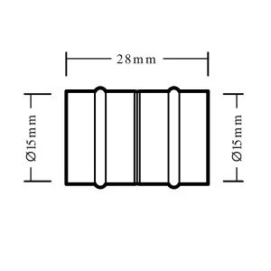 Plumbsure Straight Coupler (Dia)15mm, Pack of 2