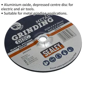 High-Performance Aluminium Oxide Grinding Disc 230mm x 6mm for Metalworking