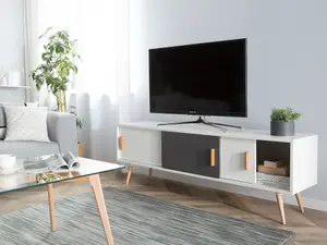 Beliani Modern TV Stand White INDIANA