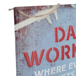 Novelty Dad's Workshop Where Everything Gets Done (Eventually) Metal Sign Gift