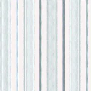 Laura Ashley Heacham Blue Stripe Smooth Wallpaper