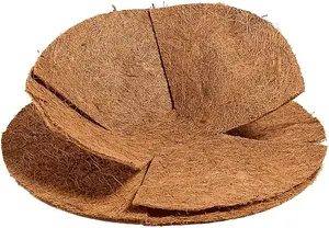 COCO & COIR Flat Basket Liner 40cm 16 inches 3 pack Replacement Liner for Plants Wall Baskets (Round)