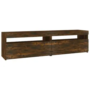 Berkfield TV Cabinet with LED Lights 2 pcs Smoked Oak 75x35x40 cm