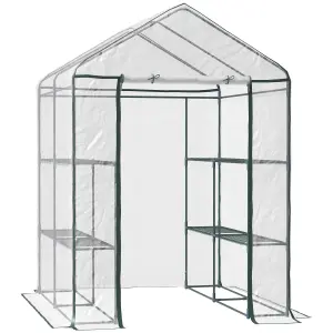 Outsunny Walk In Greenhouse Garden Clear PVC Frame Shelves Reinforced Plant Grow