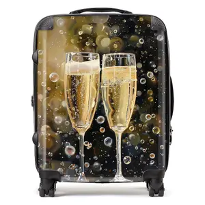 Splashart Bubbly Champagne Flues Suitcase - Large