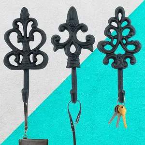 Woodside Cast Iron Decorative Wall Hook - 3 PACK