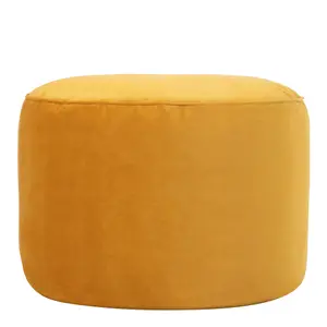 icon Natalia Velvet Armchair Bean Bag and Pouffe Set Ochre Yellow Giant Bean Bag Chair