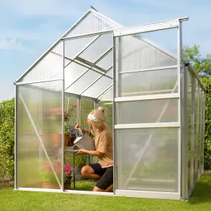 Greenhouse - aluminium frame, sliding door, roof window - 250 x 185 x 195 cm