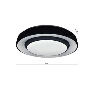 Milagro Naomi Stylish 38CM Black LED 24W(122W) Ceiling Lamp With Included Remote To Achieve Perfect Brightness And Temperature