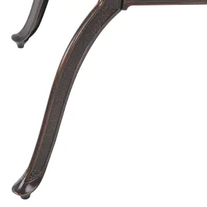 Garden Table Metal Dark Brown SALENTO