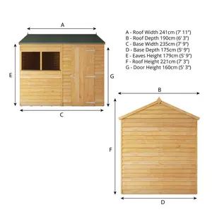 Mercia 8 x 6ft Overlap Reverse Apex Shed No