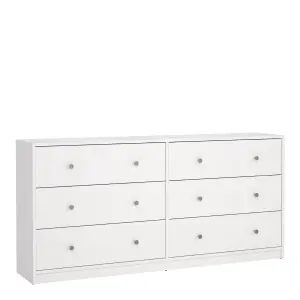 6 Drawer Chest (3+3) in White May