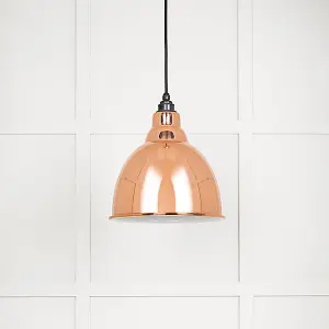 White Gloss Brindley Pendant in Copper