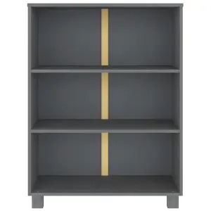 Berkfield Book Cabinet Dark Grey 85x35x112 cm Solid Wood Pine