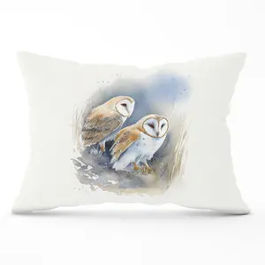 Barn Ano Owls Watercolour Cushions 33cm x 48cm