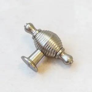 70x26mm Brushed Nickel Reeded Knob