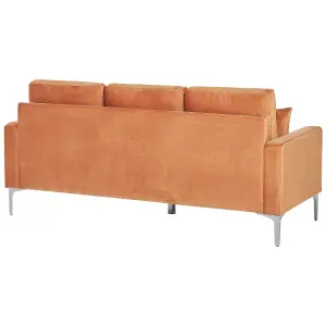 3 Seater Velvet Sofa Orange GAVLE