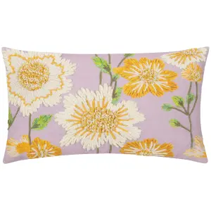 Wylder Chrysantha Floral Embroidered Feather Rich Cushion