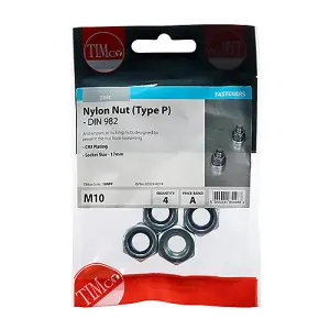 TIMCO Nylon Insert Nuts Type P DIN982 Silver - M10