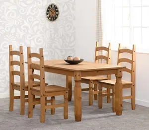 Corona 5ft Dining Set Waxed Pine 4 Chairs