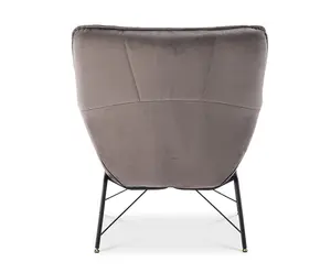 Velvet Light Grey Eliana Accent Chair