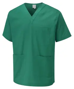 Uneek - Unisex Scrub Tunic - 65% Polyester 35% Cotton - Emerald - Size L