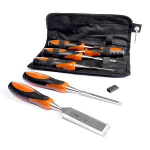 Vaunt 6 Piece Wood Chisel Set with Striking Cap in Storage Wallet V1414010