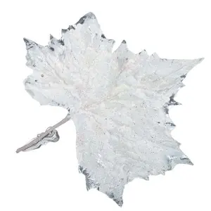 Snowy Maple Leaf Clip Shaped Ornament