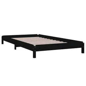 Berkfield Stack Bed Black 80x200 cm Solid Wood Pine