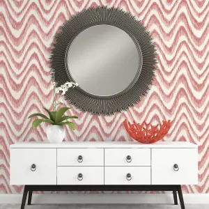 A Street Prints Ikat Material Effect Red White Wallpaper Bohemian Paste The Wall