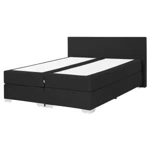 Fabric EU King Size Divan Bed Black PRESIDENT