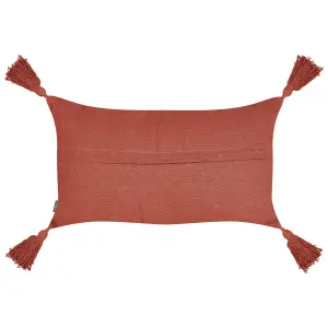 Set of 2 Cushions VALVARIA Cotton 30 x 50 cm Solid Red