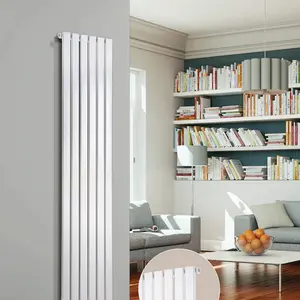 Warmhaus ARIES Flat profile single panel vertical radiator in white 1600 (h) x 366 (w)