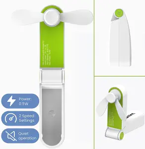 Schallen Handheld Mini Fan Portable Folding Pocket Fan USB Rechargeable Electric Charging Desk Fan Small Travel Fans