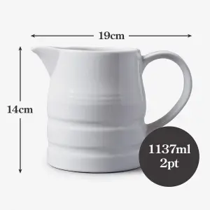 WM Bartleet & Sons Porcelain Traditional Churn Jug, 2 Pint