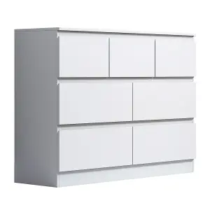 Large 7 Drawer Merchant Chest Sideboard Chest Of Drawers Matt White