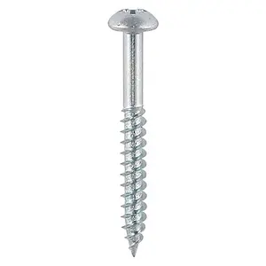 TIMCO Twin-Threaded Round Head Silver Woodscrews - 8 x 1/2 (200pcs)