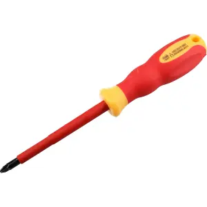 PZ2 x 100mm VDE Insulated Soft Grip Electrical Electricians Screwdriver Pozi