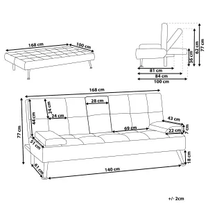 Sofa Bed ROXEN Black Faux Leather