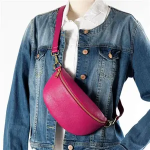 Bright Pink Soft Leather Bum Bag