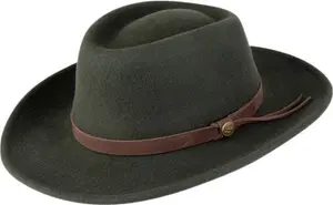 Hoggs Of Fife Perth Crushable Felt Hat, Olive / Medium